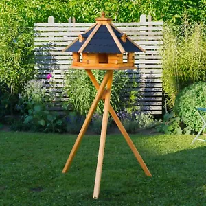 klein - XXL Vogelhaus Futterhaus Futterhäuschen Vogelvilla aus Holz mit Silo V18 - Bild 1 von 23