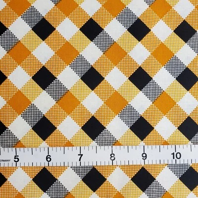 Plaid Halloween Fabric 100% Cotton FQ HY BTY By the Yard FALL - Image 1 of 2