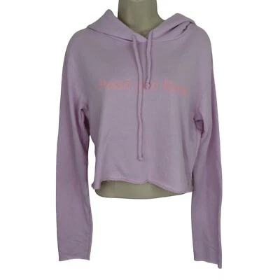 Sudadera con capucha corta Wildfox grande para mujer Pass the Rose púrpura rosa Foto 1 de 4