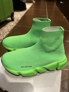 Balenciaga Green NIB Kids' Speed LT Sock Sneaker Size 29-30 EU 12 US Authentic - Picture 1 of 5