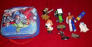 USED MARVEL AVENGERS 3D LUNCHBOX WITH MIXED LOT OF ASSORTED TOYS - Picture 1 of 11