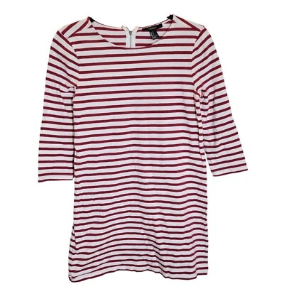 Vestido Forever21 para mujer talla S rojo blanco a rayas manga 3/4 Foto 1 de 4