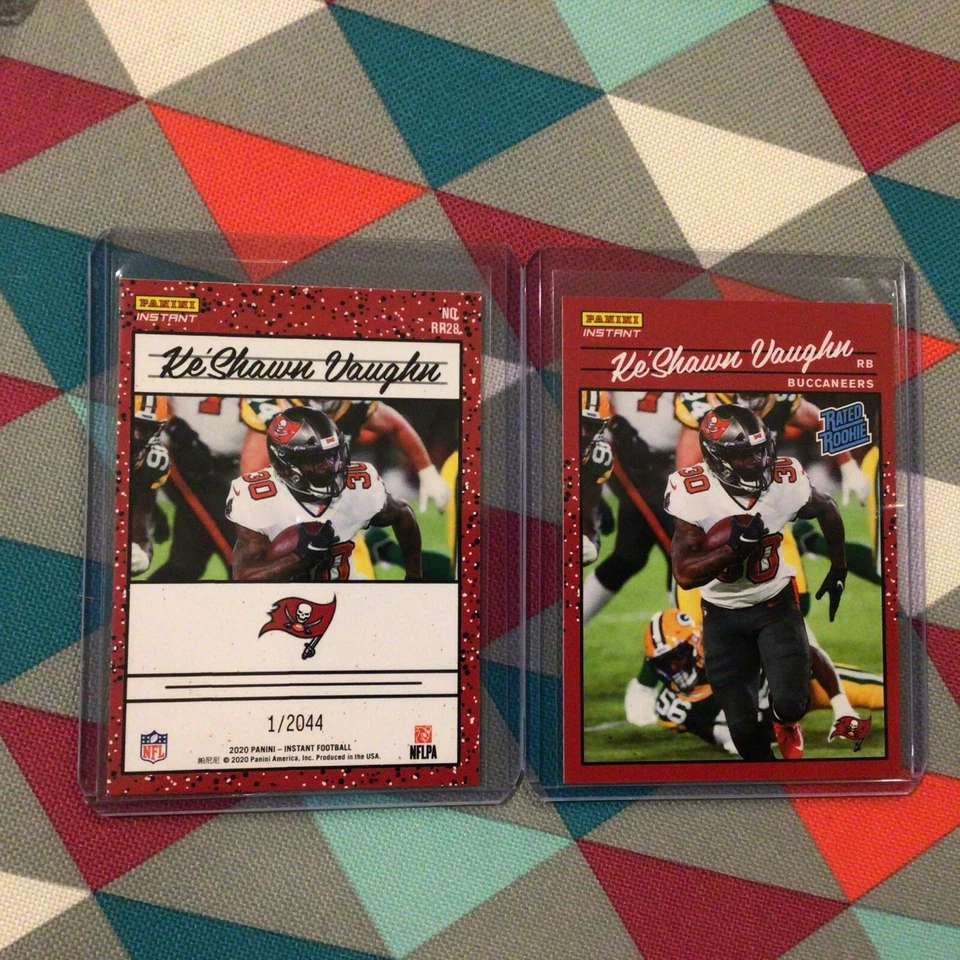 #28 Ke’Shawn Vaughn Buccaneers RB  RC 2020 Panini Instant Rated Rookie Retro NFL - Image 1 of 1