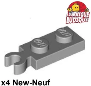 LEGO 4x Plate Modified Schild 1x2 Clip Zange Vertical Grip Grau / L B Gray 78256 - Bild 1 von 1