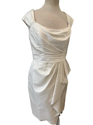 Vtg  Alfred Angelo Ivory Ruched Ruffled  dress (  M- L ) - Image 1 of 4