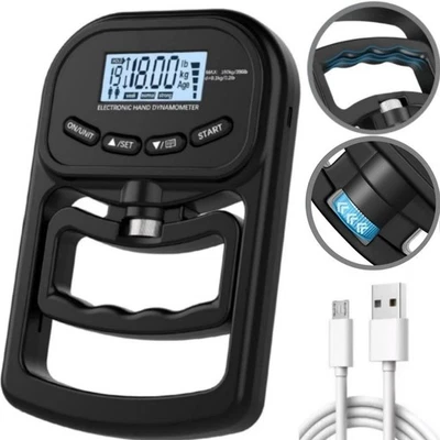 Grip Strength Tester Meter ,396Lbs/180Kg Digital Hand Dynamometer Grip Strength