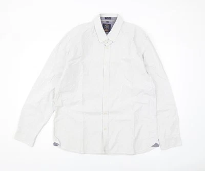 Rhino Rugby Men's Grey Striped Oxford Shirt L - Image 1 of 4