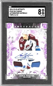 Cale Makar 2024-25 UPPER DECK ARTIFACTS AUTO MATERIALS PURPLE # 4/10 - Picture 1 of 2