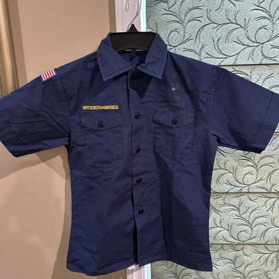 Cub Scout Boy Scouts BSA UNIFORM SHIRT Youth Medium Short Sleeve F32 - Image 1 of 4