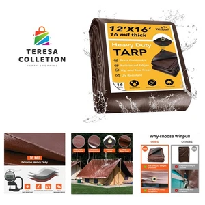 Robuste 12x16FT wasserdichte Plane - UV beständig, 16 Mil dick für den Außenbereich - Bild 1 von 9