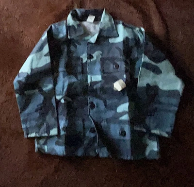 Boys Camo Shirt Army Navy Surplus Sz 6 Blue & Black New W/tags Gober Sportswear - Image 1 of 4