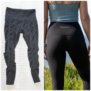 Sweetflexx Resistance schwarze Leggings hohe Leibhöhe faltige Hose Größe 8 Sport - Bild 1 von 9