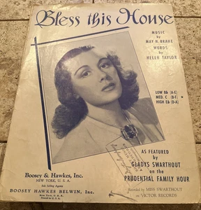 1932 Bless This House Sheet Music May Brahe Helen Taylor Gladys Swarthout Cover - Picture 1 of 3