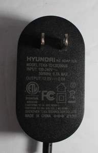 Hyudai TEKA AC Adapter TEKA-TD120200US 12V 100-240V  Tested - Picture 1 of 4