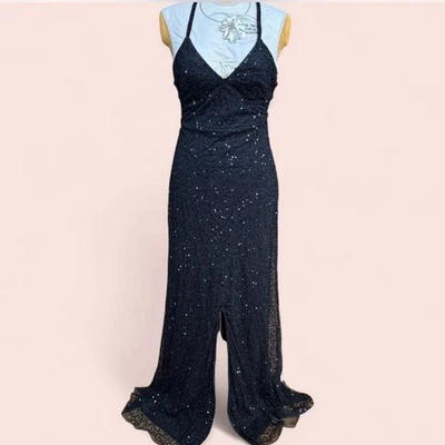90s Sequin Beaded Formal Dress | Jump Brand 13/14 | Mermaid | Backless | Gown - Image 1 of 4