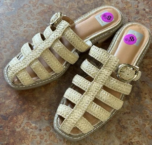 DOLCE VITA WOMEN'S FALCUN MULE SANDALS RAFFIA SIZE 8.5 NWOB - Picture 1 of 9