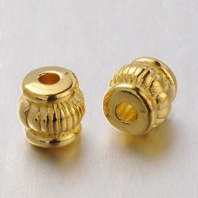 Spacer Beads Gold Plated Lantern Barrel Shape Tibetan Style 5mm x 5mm 50pcs - Image 1 of 2