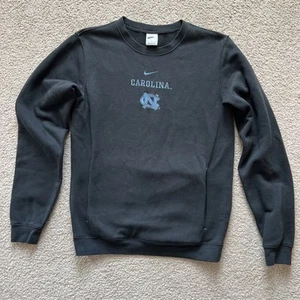 Nike Vintage UNC Carolina Pull Over Crew Neck Sweater Men Size S Center Swoosh - Picture 1 of 11