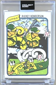 TOPPS PROJECT 2020 #168 RICKEY HENDERSON by Artist ERMSY ** ATHLETICS 1980 #482 - Picture 1 of 3
