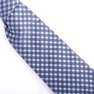 Countess Mara Silk Necktie Blue Check Tie - Picture 1 of 8