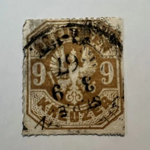 1867 PRUSSIA 9 KREUZER STAMP #27 WITH BOLD SON CANCEL - Picture 1 of 3