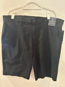 NWT US Polo Assn Mens W40 Flat Front Hartford Shorts Black 11" Inseam New - Picture 1 of 8