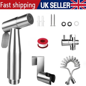 Handheld Toilet Bidet Sprayer Set Hose Bathroom Spray Gun Stainless Steel UK、 - Picture 1 of 7
