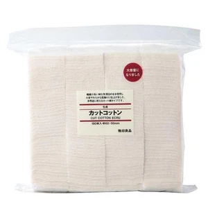 [MUJI] Organic and Unbleached Cut Facial Cotton Pads 180pcs JAPAN NEW