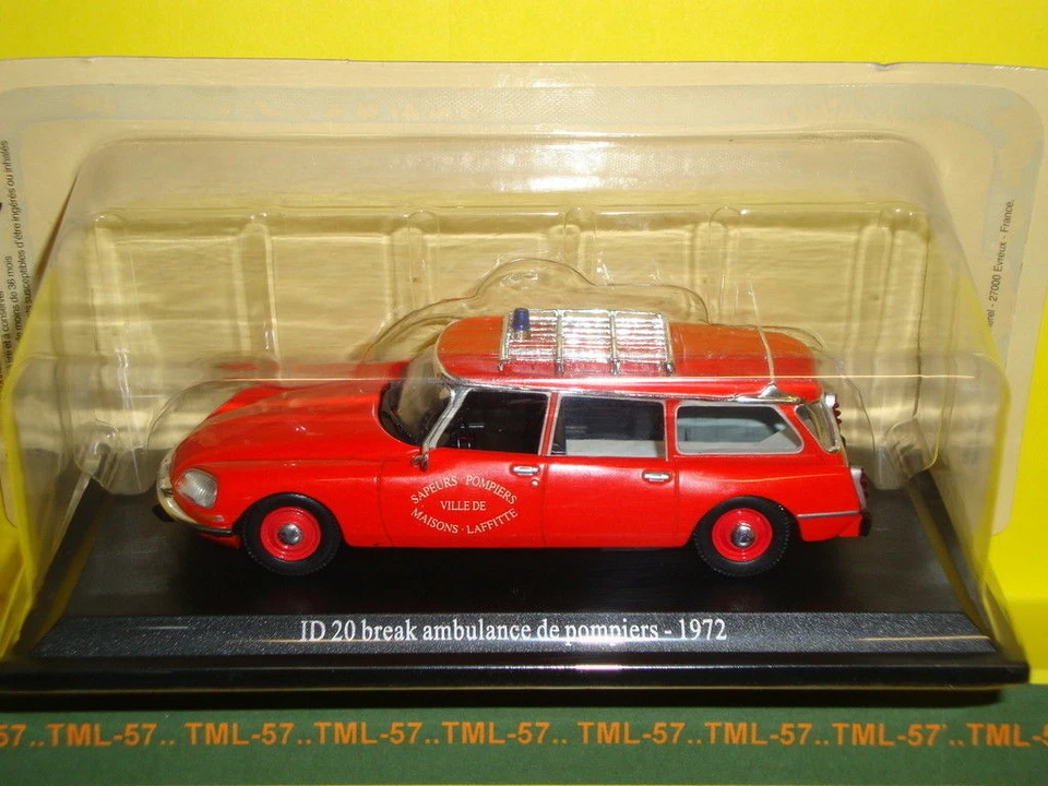 Voiture 1/43e Atlas CITROEN DS - ID 20 Break Ambulance Pompiers - 1972 - Photo 1/1
