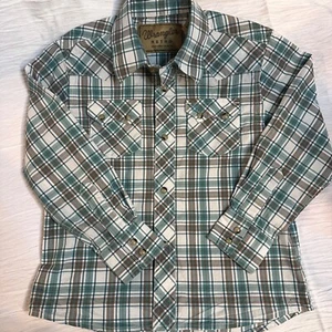 Wrangler Retro Boys Western Shirt Size 5-6 Small Snap Front Plaid Long Sleeve - Picture 1 of 9
