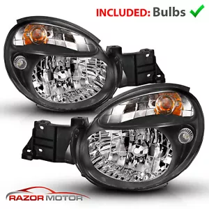 2002-2003 Black Headlight Pair For Subaru Impreza WRX Outback GD Bug Eye w/Bulbs - Picture 1 of 7