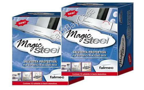 FALMEC MAGIC STEEL 2 PACCHETTI 20 SALVIETTE PROTEZIONE PULIZIA INOX offerta