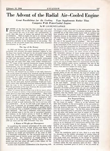 1926 Article for the Advent of the Radial Aircraft engine 11/11/2024b - Picture 1 of 1
