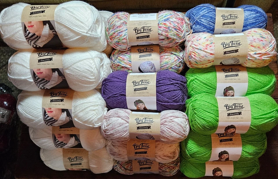 Пряжа Big Twist ИСКРЕННЕ 🧶7 ЦВЕТОВ НА ВЫБОР🧶5 и 6 унций мотки🧶ПРОДАЕТСЯ ЗА МОТОК - Изображение 1 из 1