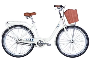 Fahrrad City Damen 26" Korb Stadt Retro Gepäckträger Stahl Weiß RH 43cm - Bild 1 von 2
