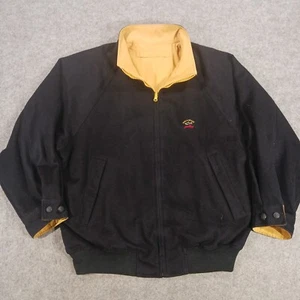 Paul Shark Yachting Jacket Men L Black Bomber Wool Alpaca Reversible Made Italy - Picture 1 of 15