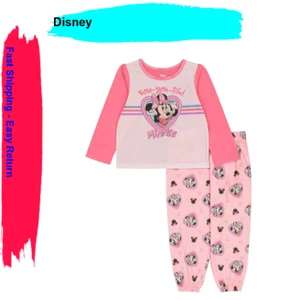 Disney Junior Minnie Mouse AME 2-Piece Pajama Set, Pink, Sz 4T - Picture 1 of 3
