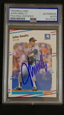 John Smoltz 1988 Fleer Update Rookie Card PSA/DNA Authentic Auto U-74 - Image 1 of 2