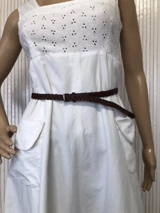 Ceinture fine Esprit en cuir tressé marron Femme CEBR082 - Imagen 1 de 10