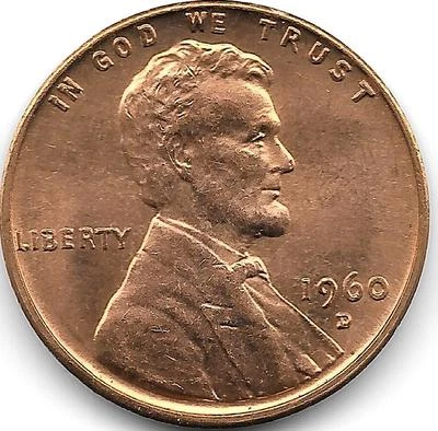 United States Unc 1960-D Small Date Lincoln Memorial Cent~Free Shipping - Image 1 of 2