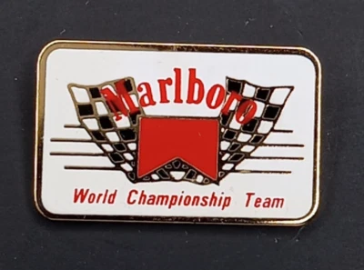 Marlboro World Championship Racing Team F1 Formula Checkered Flags Hat Lapel Pin - Image 1 of 4