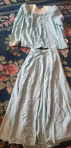 VTG Womens 4 xs s Scott McClintock batternburg lace trim blue 2 piece dress suit - Picture 1 of 6