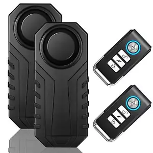 2Set Security Bicycle Alarm with Remote 110dB Anti-Theft Vibration SOS for EBike - Picture 1 of 12