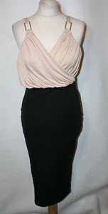 BNWOT SIZE 10 PINK BOUTIQUE BLACK & NUDE STRAPPY DRESS 4962 - Picture 1 of 5