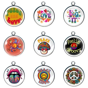 Peace Glass Cabochon Charms - Picture 1 of 31