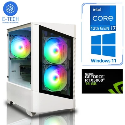 Core i7 12700F Gaming PC - 64GB DDR4 2TB M.2 16GB NVIDIA RTX 5060 Ti Win 11 RGB - Image 1 of 4