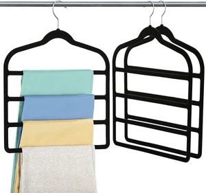 Pack de 3 perchas para pantalones de terciopelo - Ahorro de espacio, antideslizantes para jeans, pantalones,...  - Imagen 1 de 7