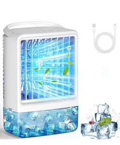 Portable Air Conditioner Cooling Fan Rechargeable Fans with Remote for Room Offi - Picture 1 of 6