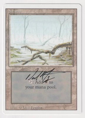 Miscut Signed Swamp Proof LP Revised Artist Dan Frazier 1994 WOTC MTG Magic AP! - Image 1 of 2