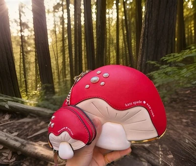 Kate Spade Novelty Take A Hike 3D Ruby Red Mushroom Crossbody Bag+charm Set Of 2 - Image 1 of 4